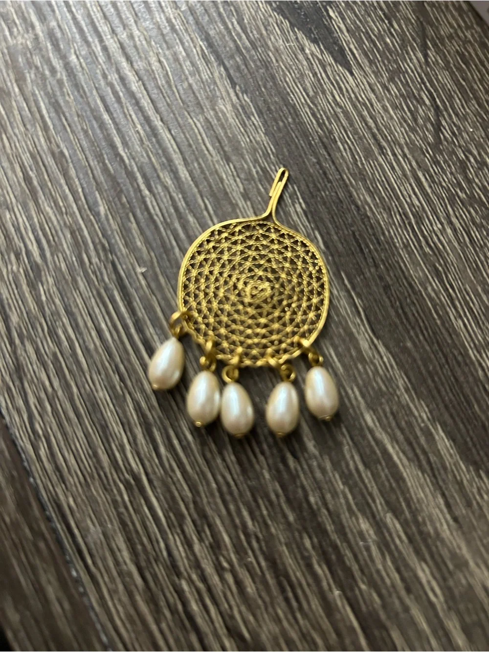 Gold Filigree Pearl Drop Pendant - Women Jewelry